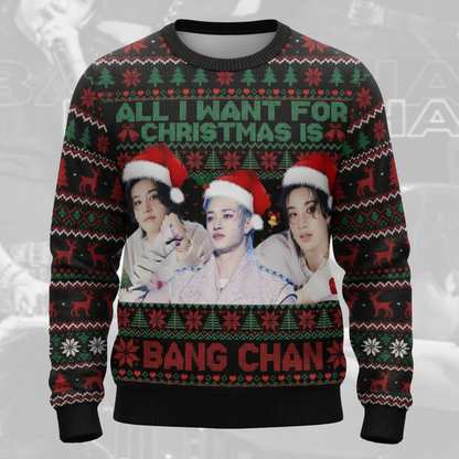 All I Want For Christmas Is Bang Chan Ugly Sweater Gift For Lovers