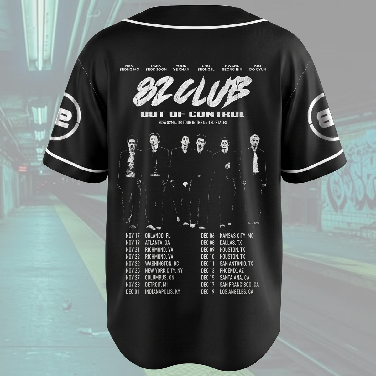 Epic 82MAJOR US Tour 82CLUB Out Of Control Cyber Grunge Baseball Jersey For 82DE