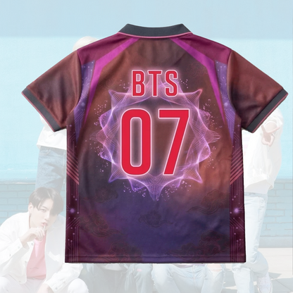 Stunning BTS World Tour Football Jersey Winged Neck Shirt