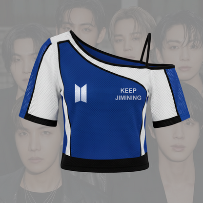 Keep Jimining Keep Swimming BTS World Tour Off Shoulder Mesh