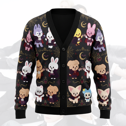 Premium Black Gold SKZOO Halloween Cardigan Gift For Fans