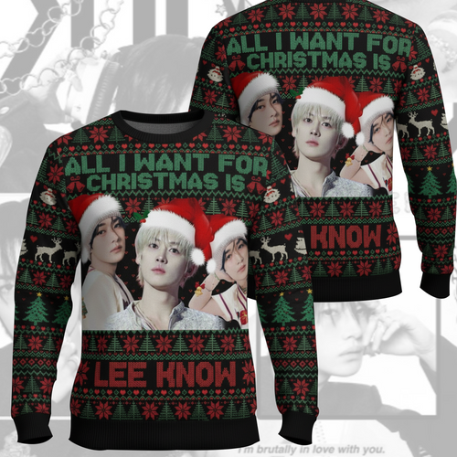 All I Want For Christmas Is Lee Know Ugly Sweater Gift For Lovers