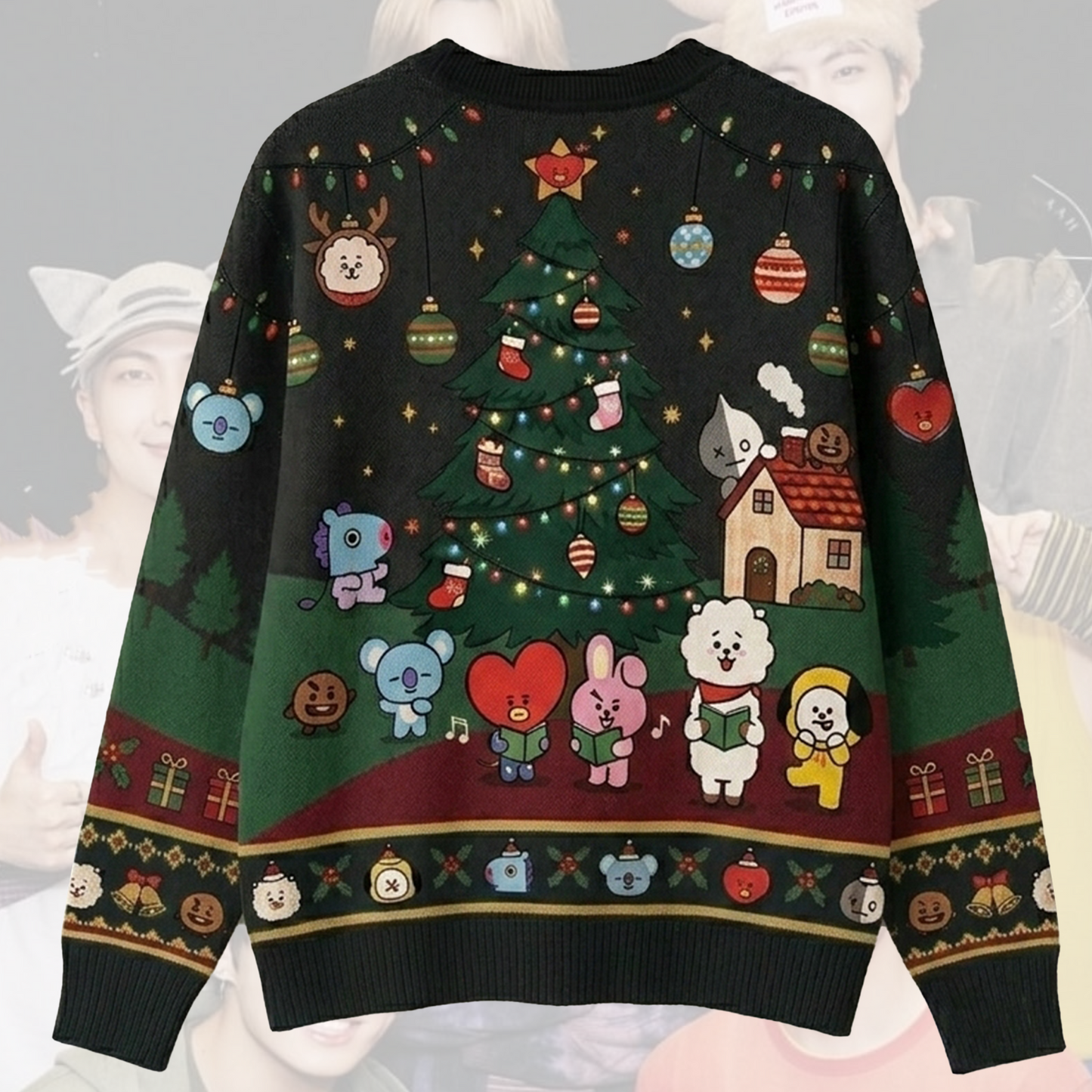 Kawai BT21 Christmas Cardigan Concert Outfit Gift For Fans