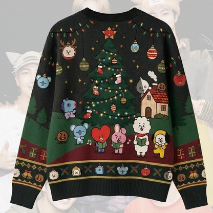 Kawai BT21 Christmas Cardigan Concert Outfit Gift For Fans