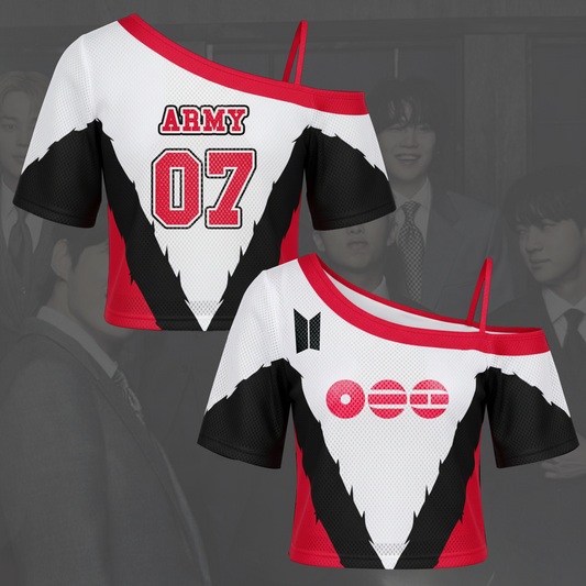 Sporty Allure BTS World Tour Off Shoulder Mesh