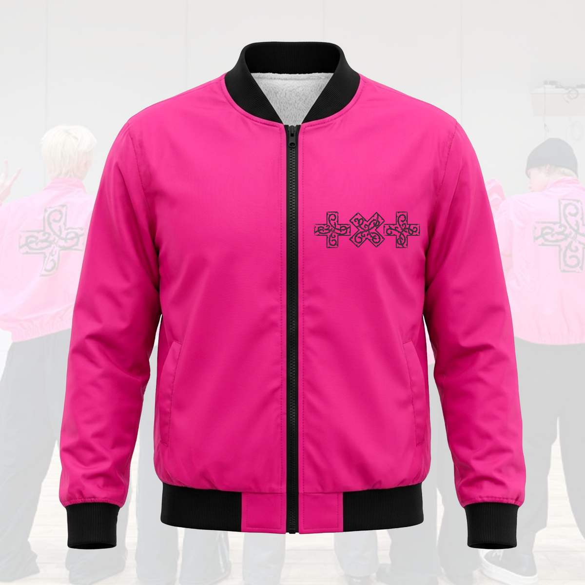 Stray Kids DO IT Love Pink Heart EVIL Skzoo Bomberjacke Geschenk für Stay