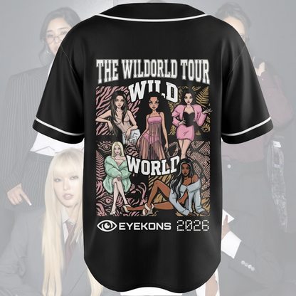 Wild Eyekons The Wildworld Tour Black Baseball Jersey Gift for Fans