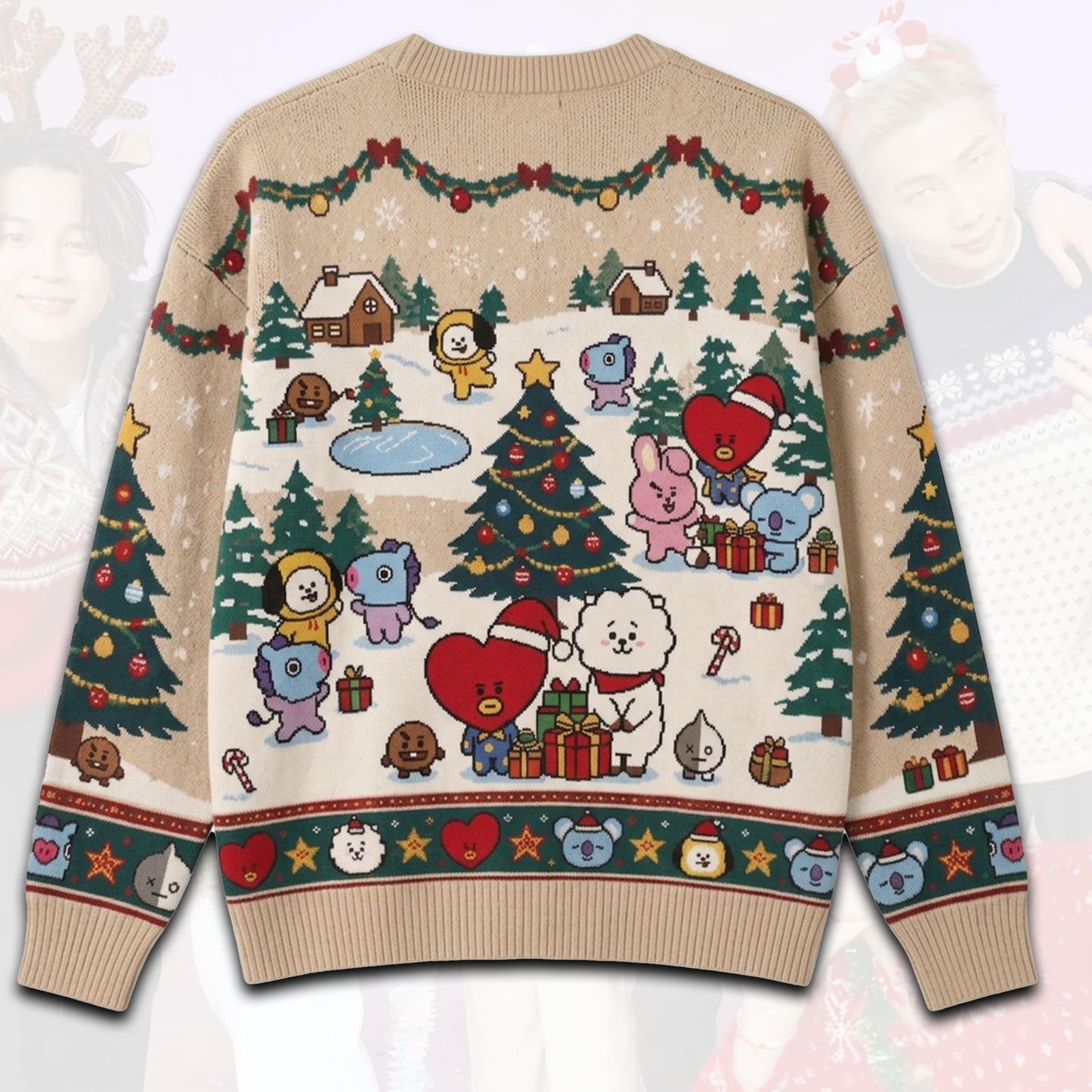 Adorable BT21 BTS Characters Christmas Cardigan Army Gifts