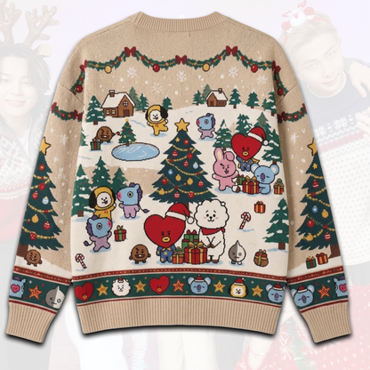 Adorable BT21 BTS Characters Christmas Cardigan Army Gifts