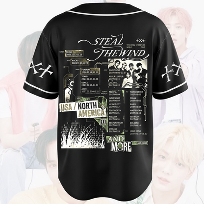 Streetwear TXT Steal The Wind Tour Baseball Jersey Tomorrow X Together Shirt Fan Gifts