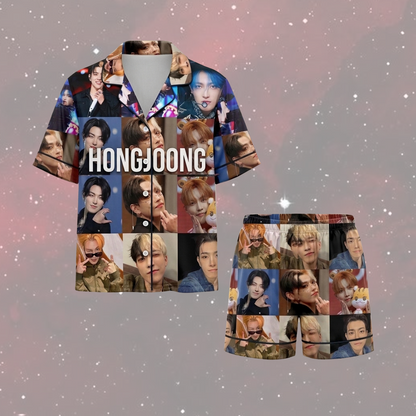 Lovely ATEEZ Club Hongjoong Collage Pastel Coquette Pajama Set For Atiny