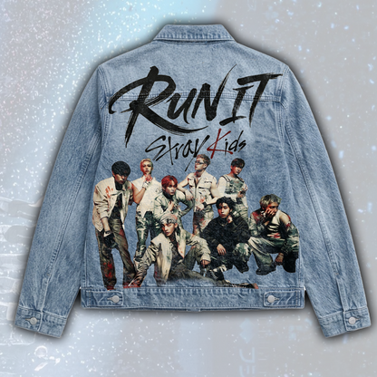 Stray Kids Run It World Tour Denim Jacket Gift For Fans