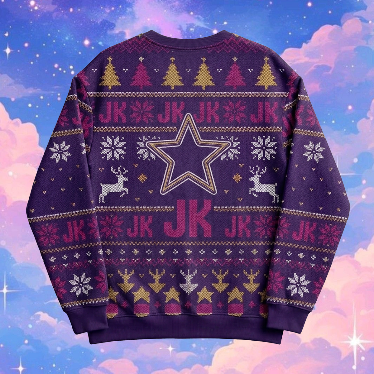 BTS Purple Christmas Ugly Sweater 2026, OT7 Urlaubspullover, Weihnachtsgeschenk für ARMY-Fans