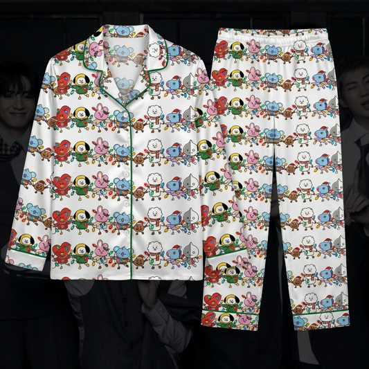 Fairy Lights  BT21 Christmas Cute Stick Style Pajama Set Gift For Fans