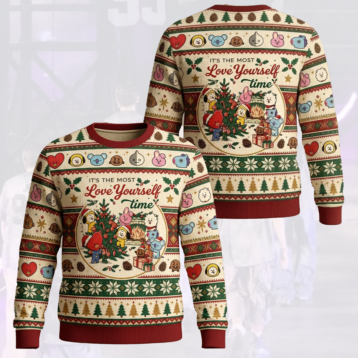 It The Most Love Yourself Time BTS Kawai Ugly Sweater Fan Edition