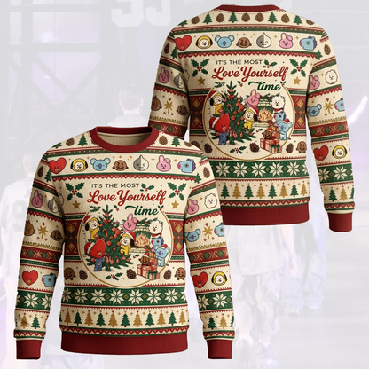 It The Most Love Yourself Time BTS Kawai Ugly Sweater Fan Edition