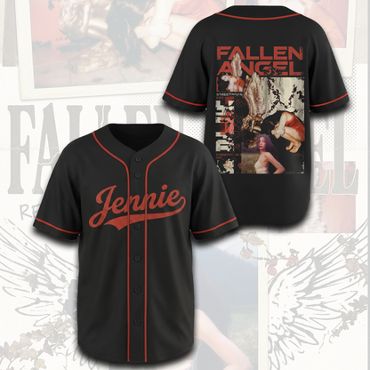Streetwear Blackpink Jennie Fallen Angle Baseball Jersey Gift For Blink