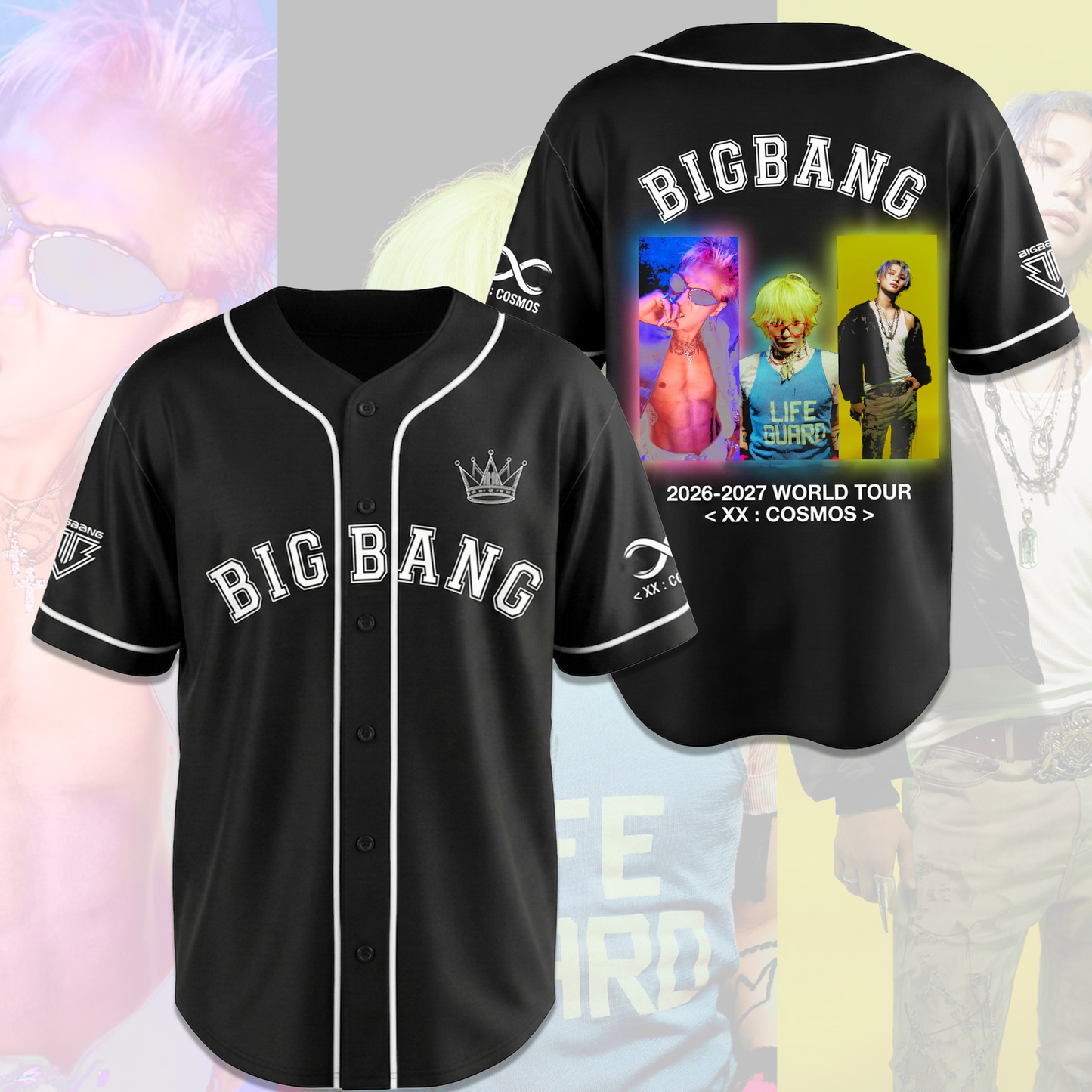 Retro Bigbang XX Cosmos Concert Tour Baseball Jersey Gift For Fans