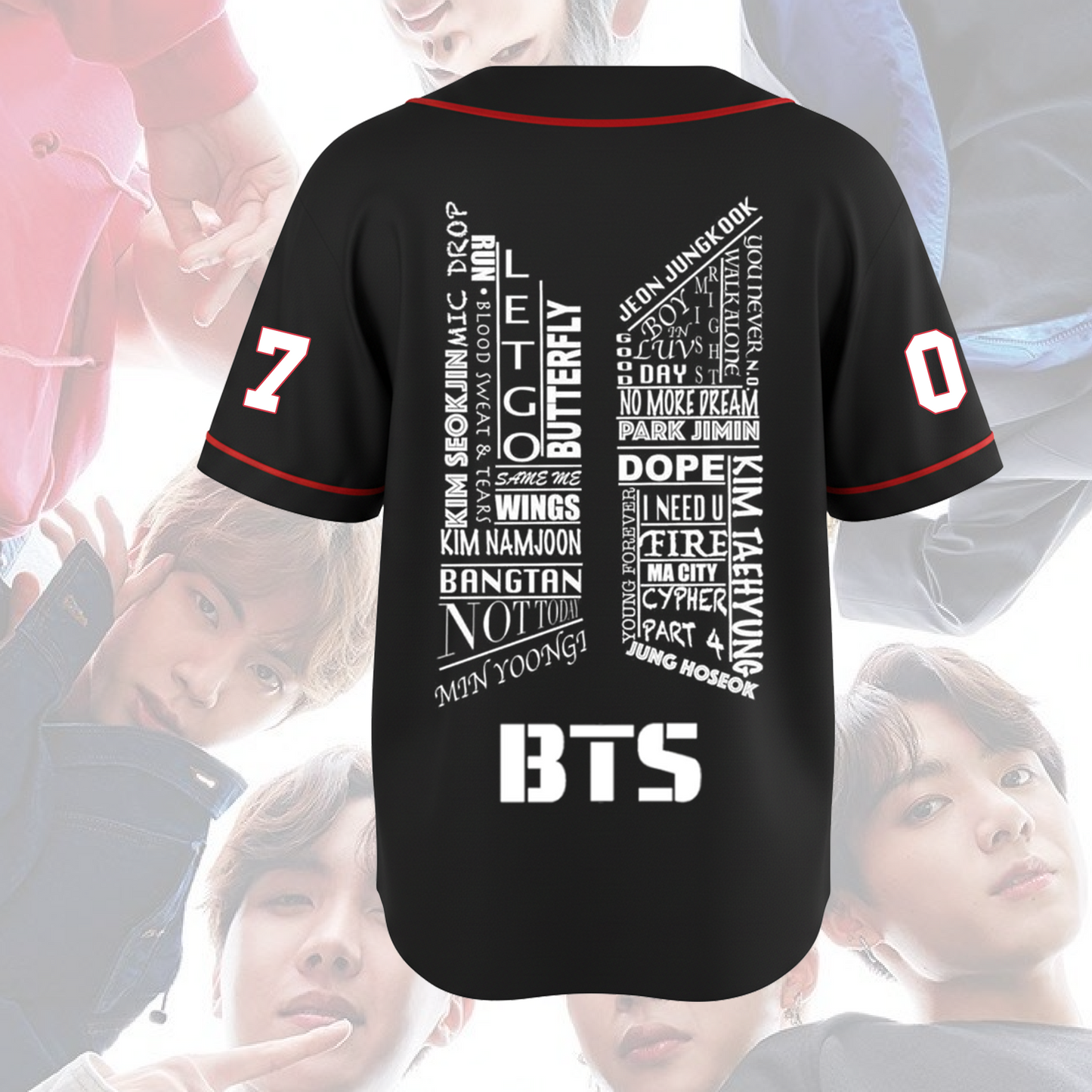 BTS What IS Your Love Songs Arirang World Tour Baseball Jersey