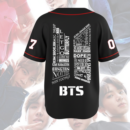 BTS What IS Your Love Songs Arirang World Tour Baseball Jersey