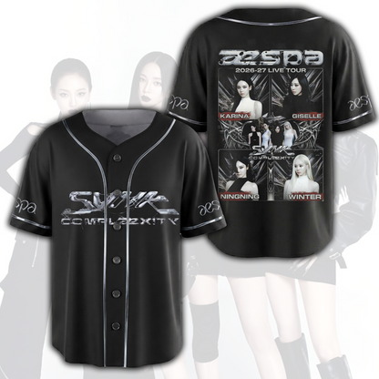 Collage Aespa Synk Complexity  Baseball Jersey Top Fan Gifts