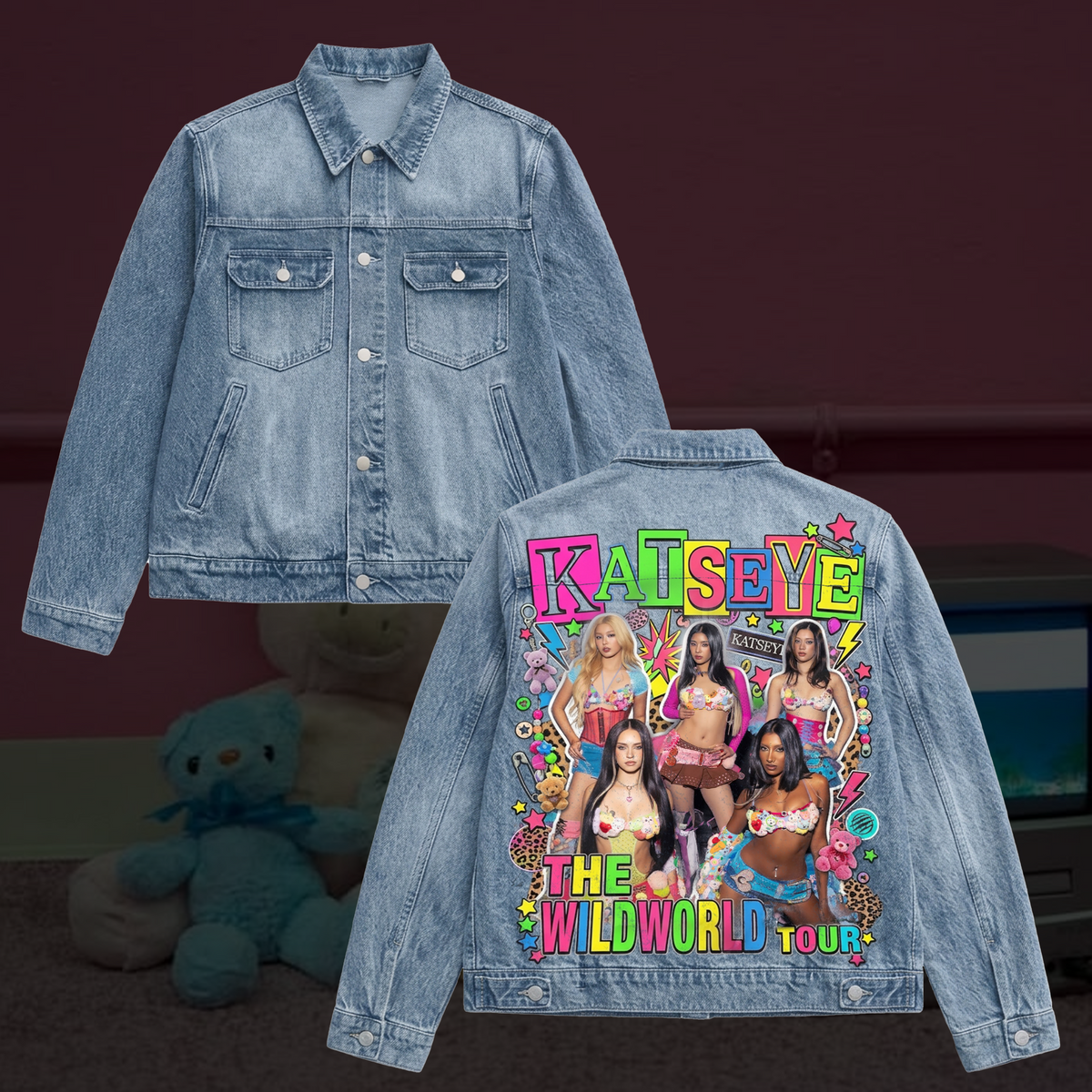 Katseye The Wild World Tour Denim Jacket Cute Concert Outfit Gift For Fans