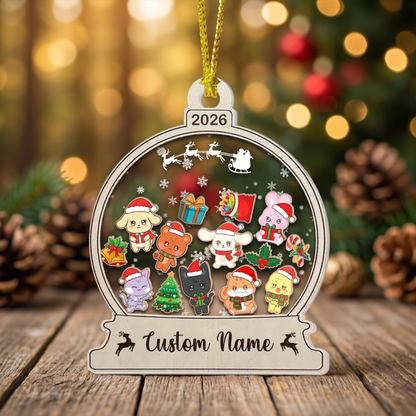 Personalisierter Stray Kids Weihnachts-Shaker-Anhänger, SKZOO Weihnachtsbaumschmuck