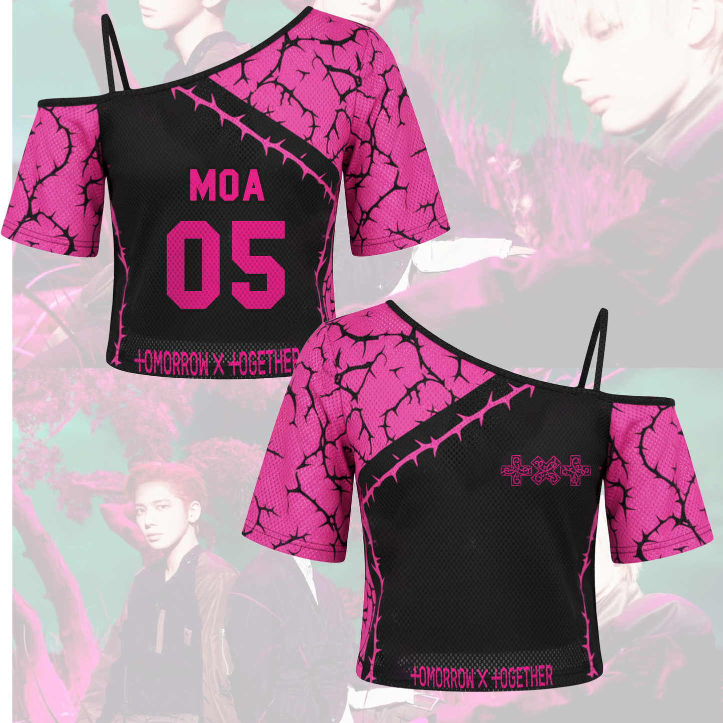 Thorn Chic TXT 8th Album Thorn Style Off Shoulder Mesh Gift For Fans