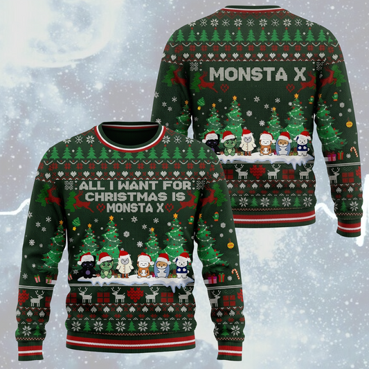 All I Want For Christmas Is MonstaX Monmungchi X Ugly Sweater Gift For Monbebe