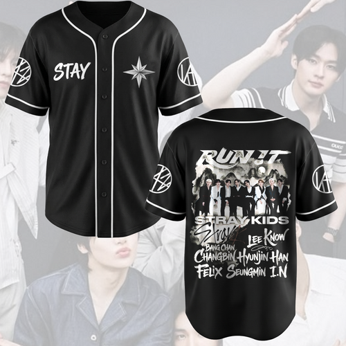 Stray Kids Run It World Tour Come Back Baseball Jersey Streetwear Gift for STAY