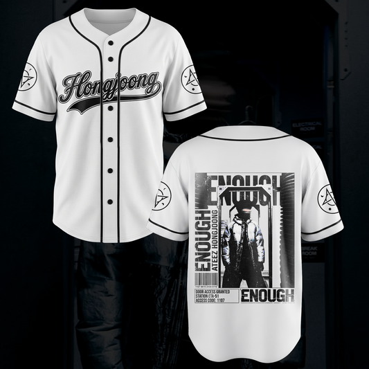 Retro ATEEZ Hongjoong Enough Baseballtrikot Geschenk für Fans