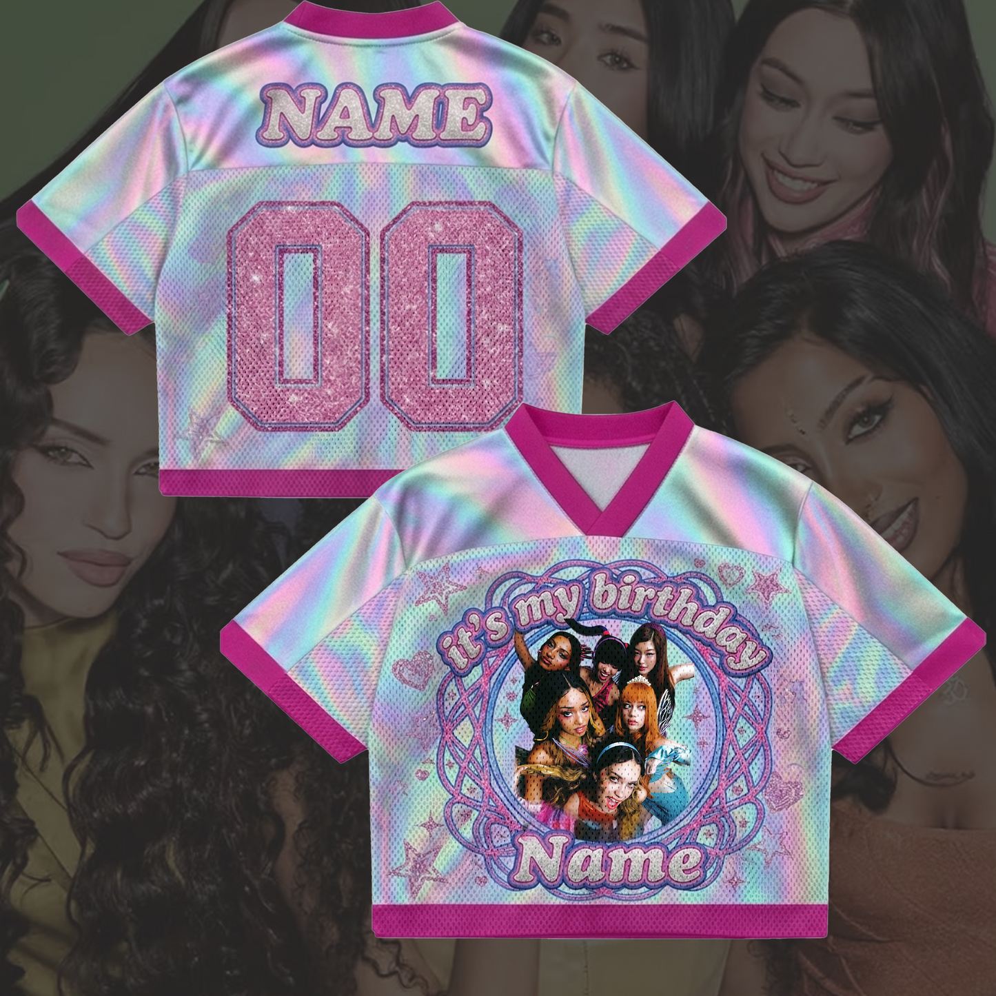 Personalized Happy Birthday Katseye Mixed Mesh Jersey Gift For Kid Eyekons