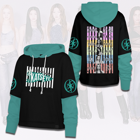 KATSEYE Debut Preppy Style Shortstop Hoodie The Wildworld Tour Great EYEKONs Gift