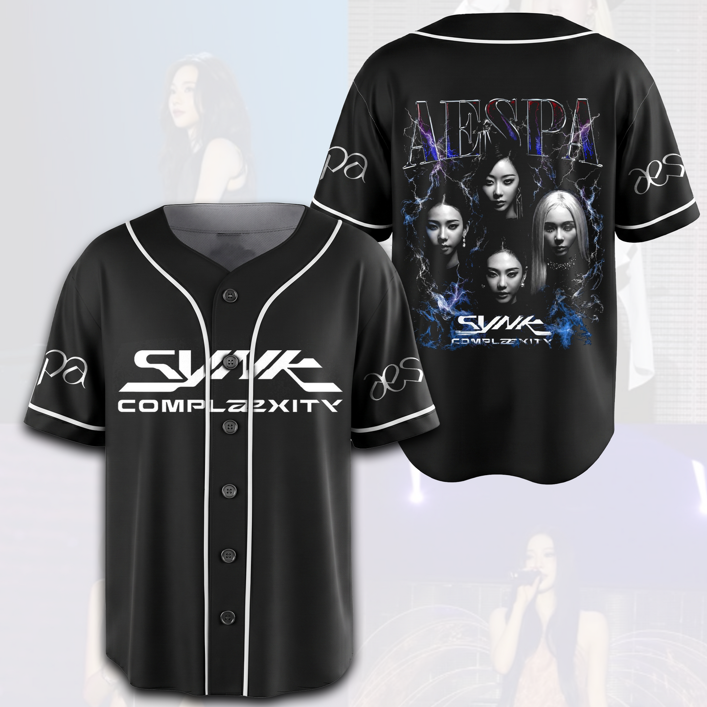 Retro aespa Live Tour SYNK Complaexity Baseball Jersey Gift For Fans