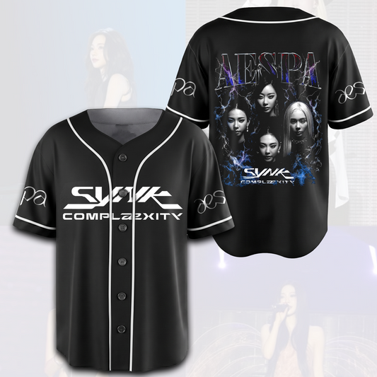 Retro aespa Live Tour SYNK Complaexity Baseball Jersey Gift For Fans