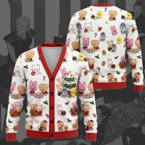 Kawai Stray Kids Christmas Cardigan Gift For Stay