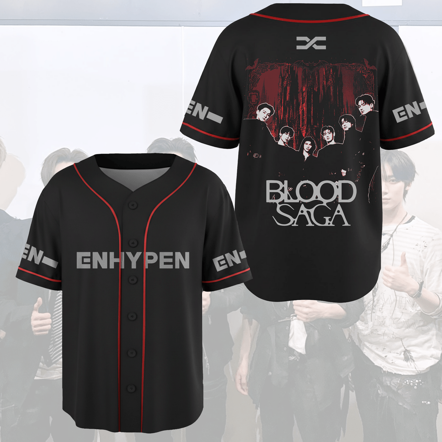 Love Lair Vampire Enhypen Blood Saga World Tour Baseball Jersey