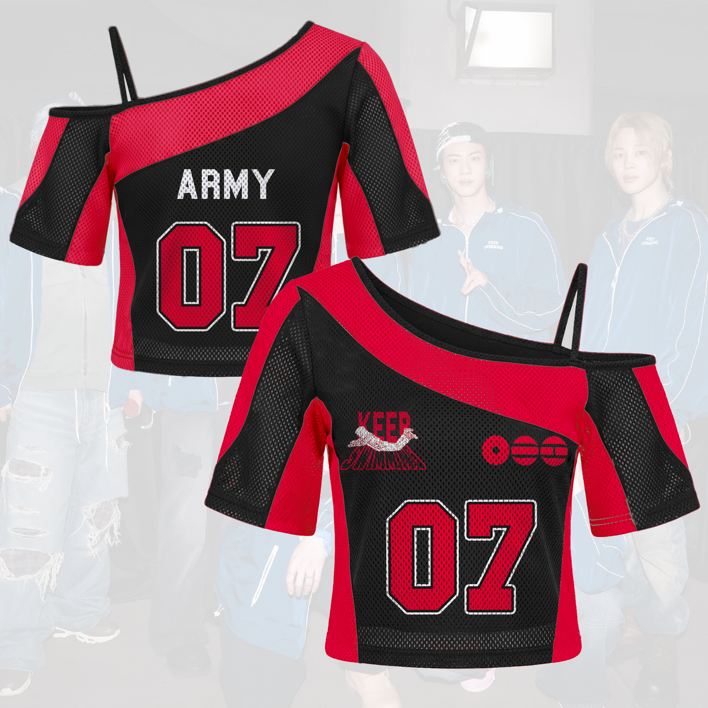 Taehyung V Hip Hop Arirang World Tour Tour Off Shoulder Mesh