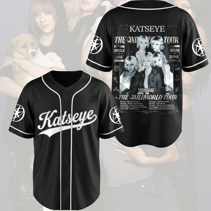 Thrilling KATSEYE Wildworld Tour Baseball Jersey Retro Kpop Merch Fan Gifts