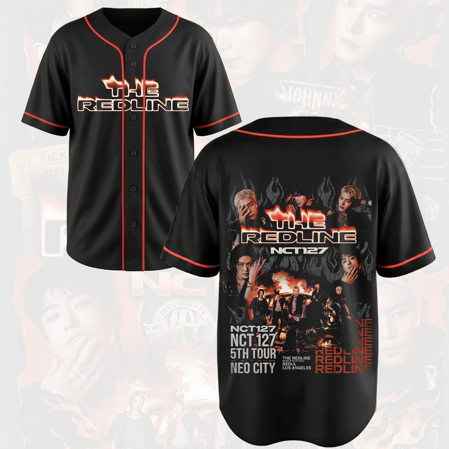 NCT 127 The Redline World Tour Baseball Jersey Kpop Merch Gift for NCTzen