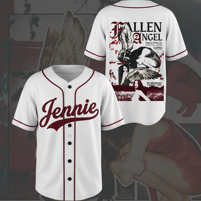 Retro Blackpink Jennie Fallen Angle Baseball Jersey Gift For Fans