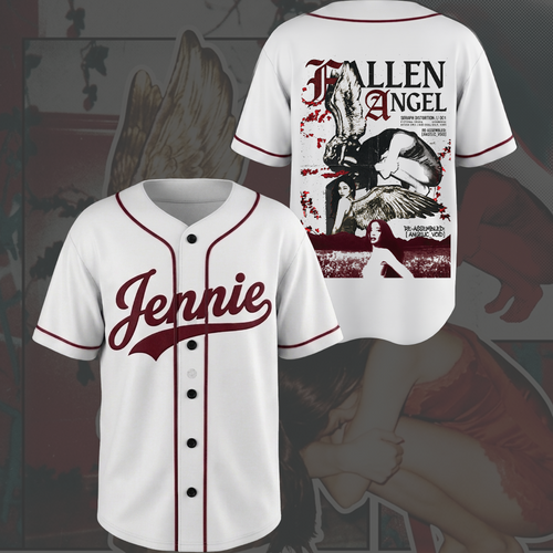 Retro Blackpink Jennie Fallen Angle Baseball Jersey Gift For Fans