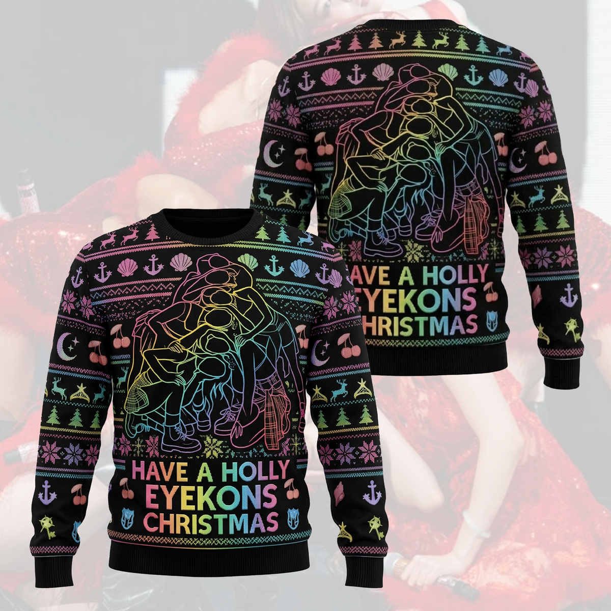 Have A Holly Eyekons Katseye Ugly Christmas Sweater Fan Edition