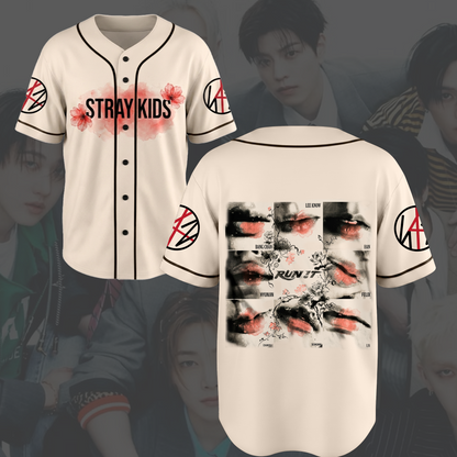 Magnificent SKZ Run It Lips Baseball Jersey Kpop Gift for Fan
