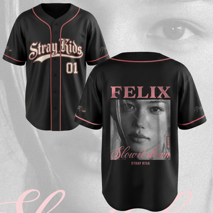 Surprising Stray Kids Felix Slow It Down  Baseball Jersey Gift For Fans
