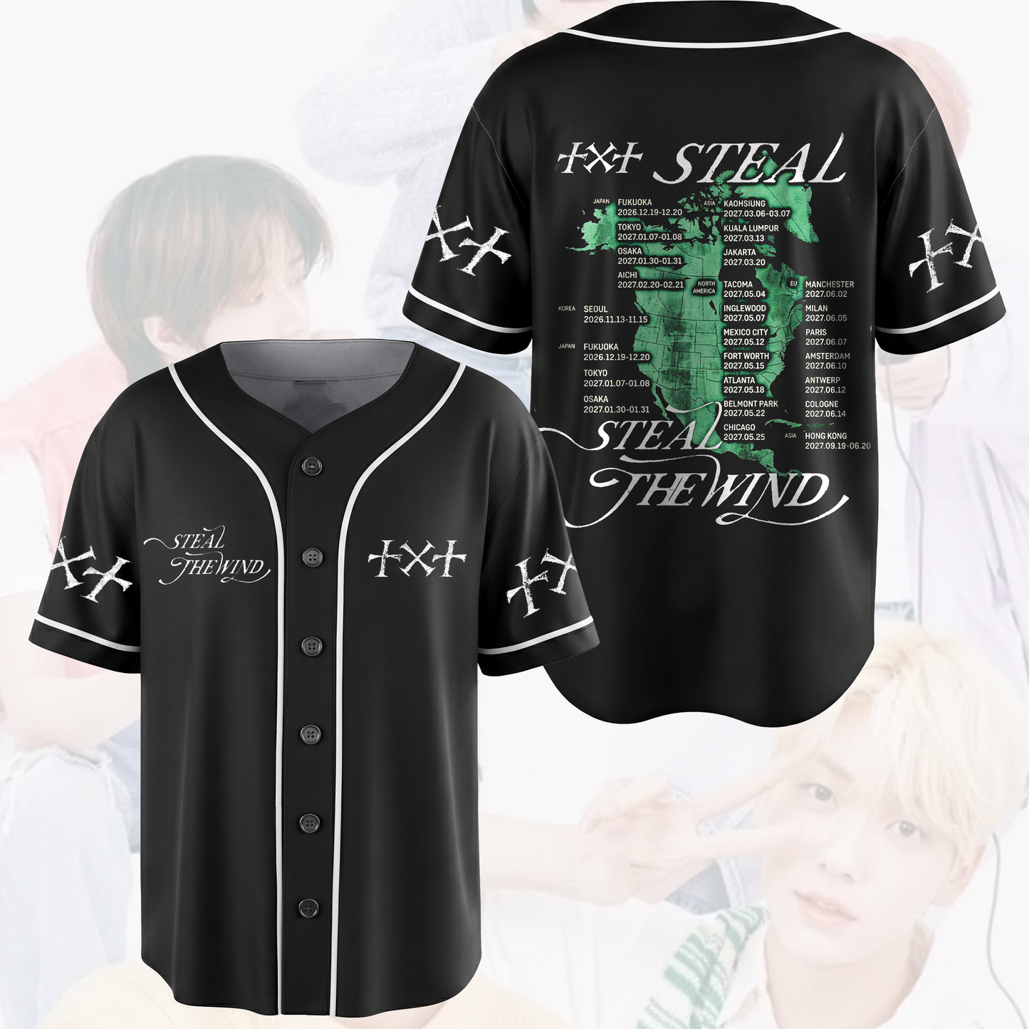 TXT Tomorrow X Together Baseball Jersey  Steal The Wind Merch Tee Top Fan Edition