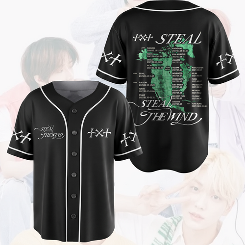 TXT Tomorrow X Together Baseball Jersey  Steal The Wind Merch Tee Top Fan Edition