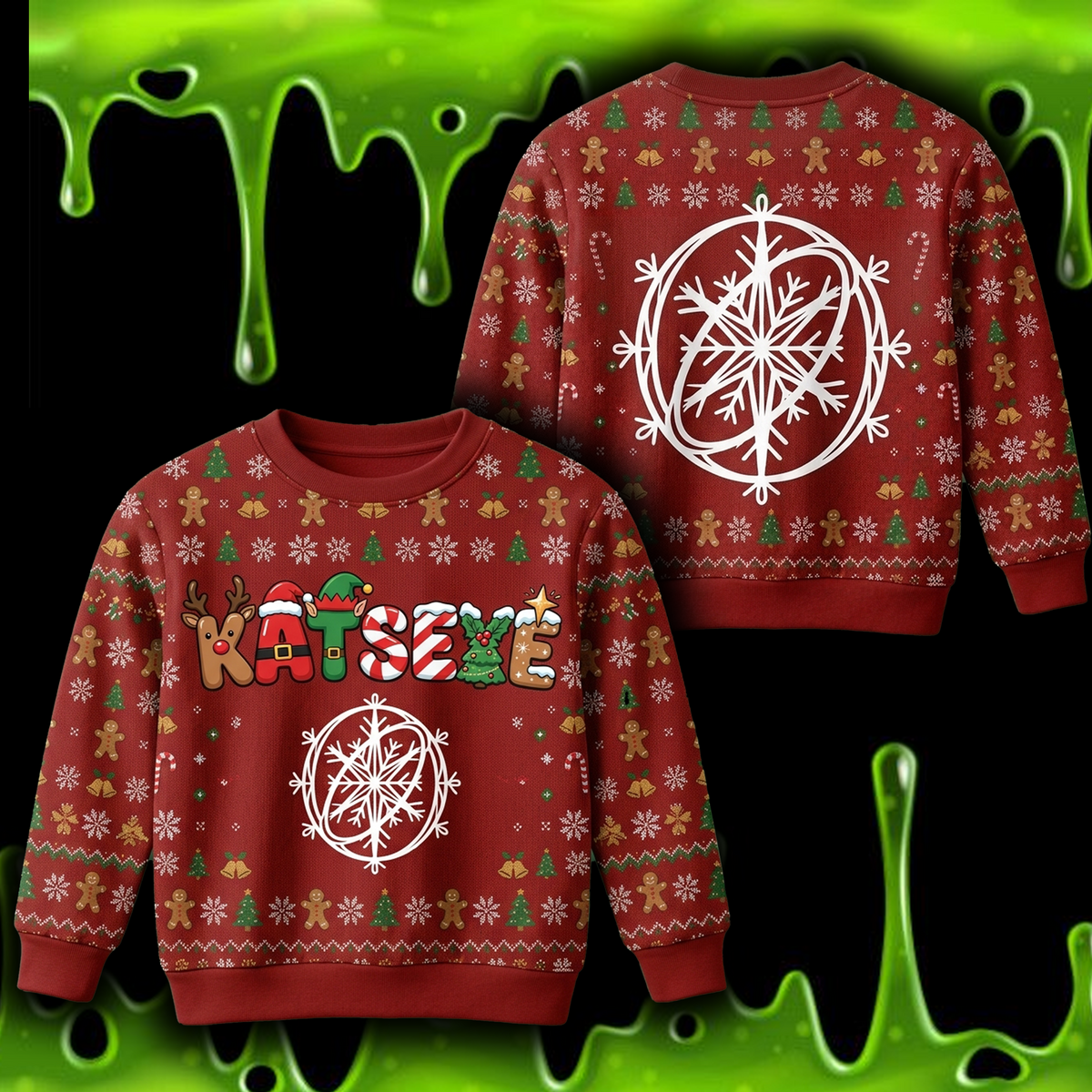 Merry Katseye Ugly Christmas Sweater Fan-Edition