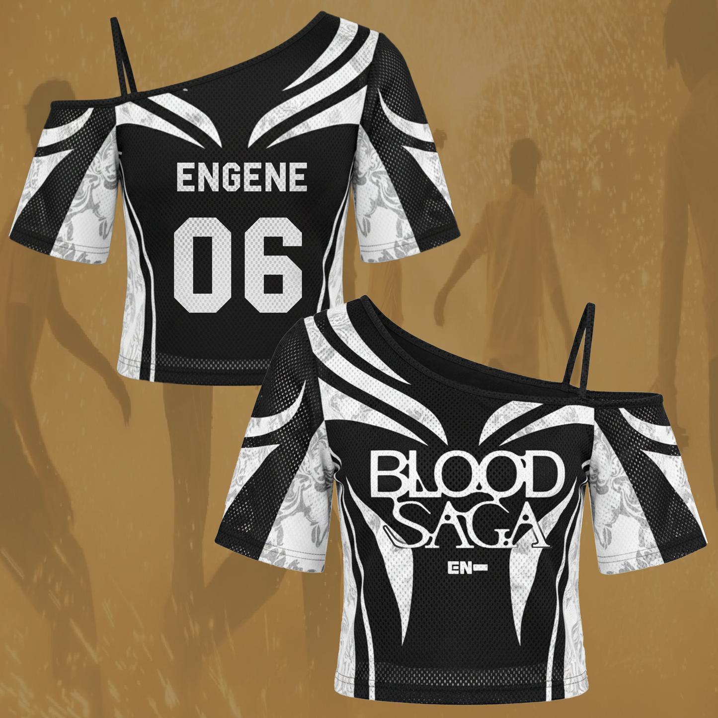 Shadow Flight Blood Saga Enhypen  World Tour World Tour Tour Off Shoulder Mesh