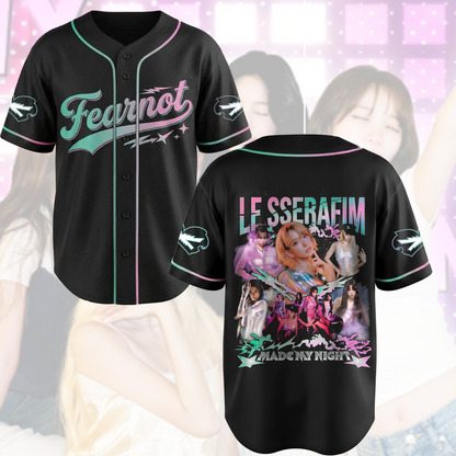 Colorful Made My Night Le Sserafim Baseball Jersey Pureflow Gift For Fans